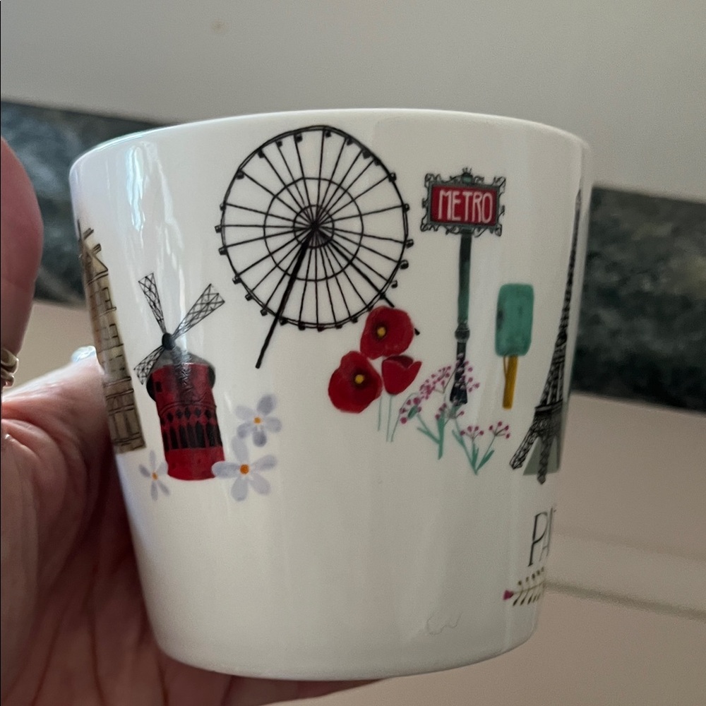Grace Paris Themed White Mug with Colorful Accents - Picture 4 of 5